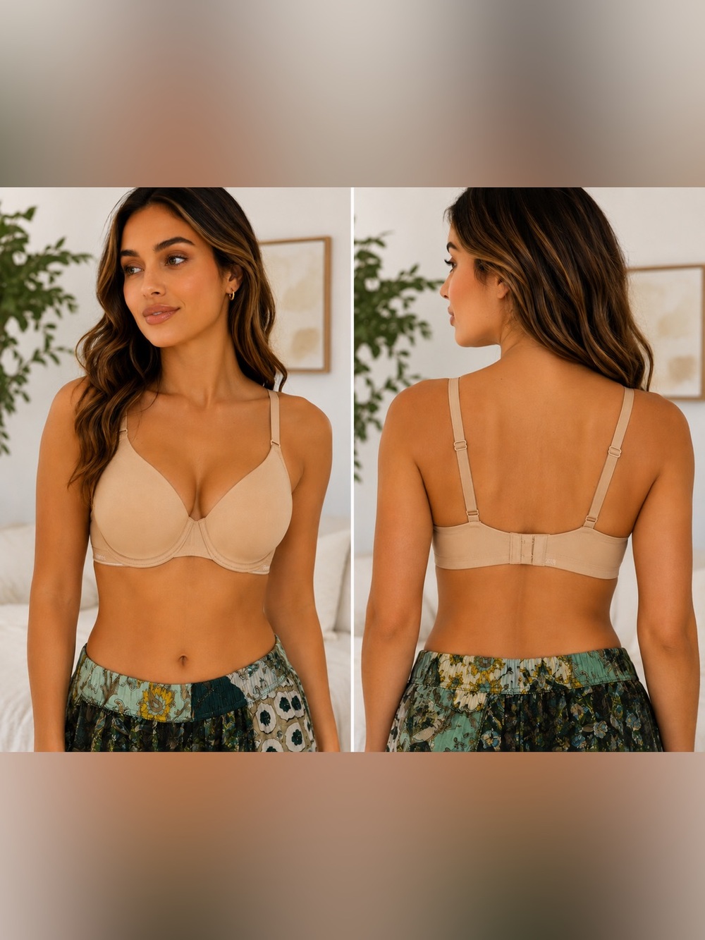 Hanes Nude T-Shirt Underwire Bra Size 40C NWT Full Coverage